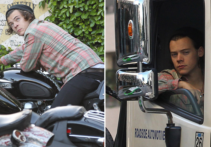 Moto de Harry Styles quebra e ele recorre a guincho