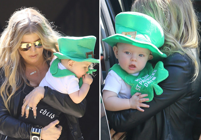 Fergie fantasia o filho para o St. Patrick’s Day