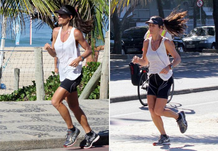 Cinthia Howlett corre na orla de Ipanema