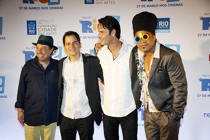 Sergio Mendes, o diretor Carlos Saldanha, Rodrigo Santoro e Carlinhos Brown