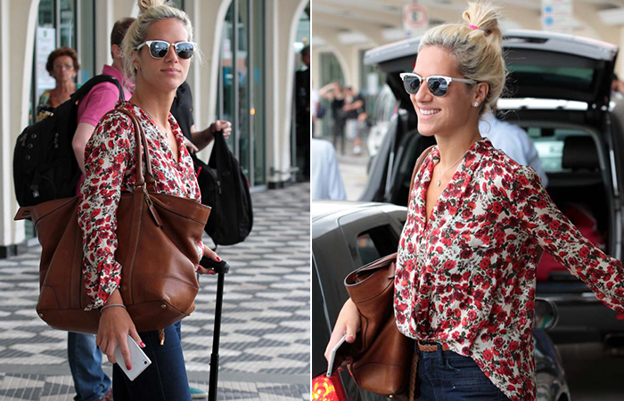 Giovanna Ewbank e Illdi Silva são vistas no aeroporto, em São Paulo