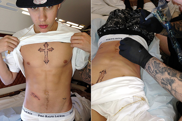 Veja como ficou a nova tatuagem de Justin Bieber!