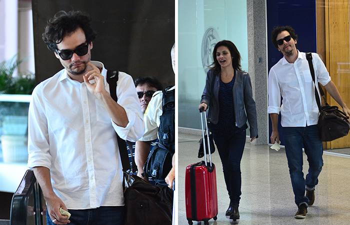 Wagner Moura fala com fãs no aeroporto Santos Dumont