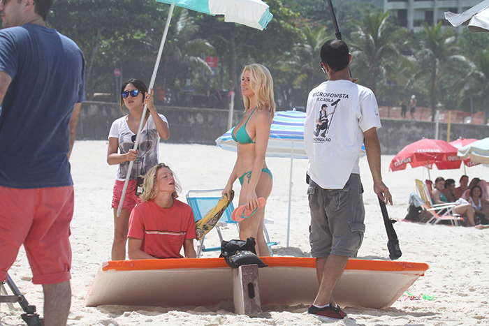 Letícia Spiller e o filho Pedro