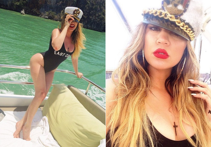 Khloe Kardashian aproveita dia ensolarado e exibe corpão