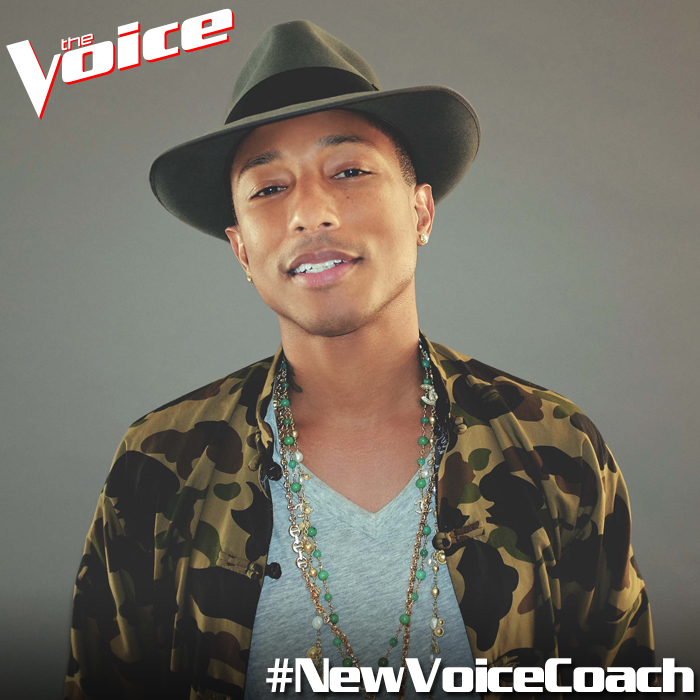  Pharrell Williams é confirmado para próxima temporada de The Voice, nos Estados Unidos