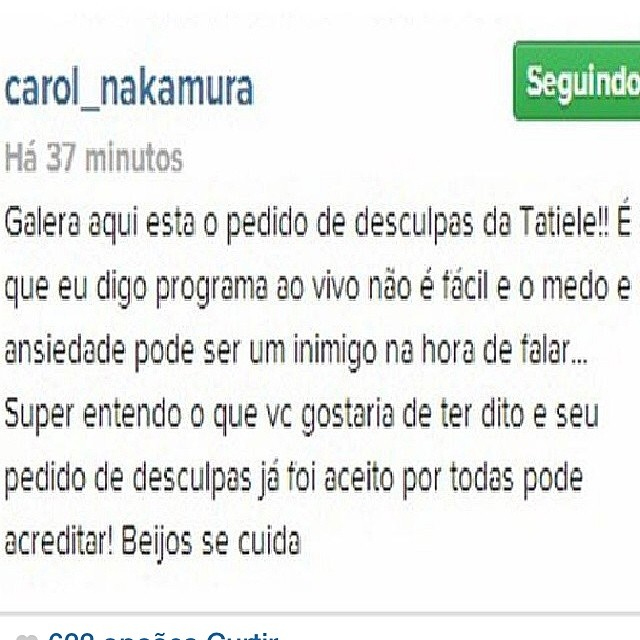 BBB 14: Depois de gafe no Domingão do Faustão, Tatiele se desculpa