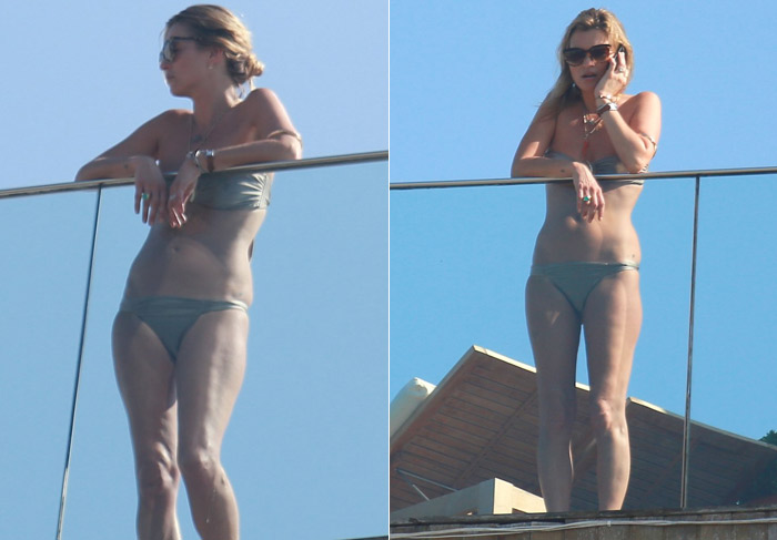 Kate Moss toma sol de biquíni em hotel no Rio de Janeiro