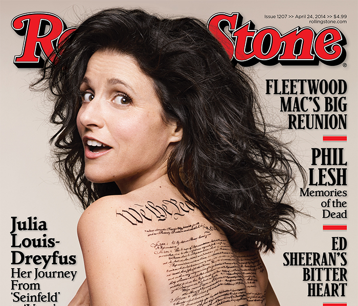  Julia Louis-Dreyfus estampa capa da Rolling Stone