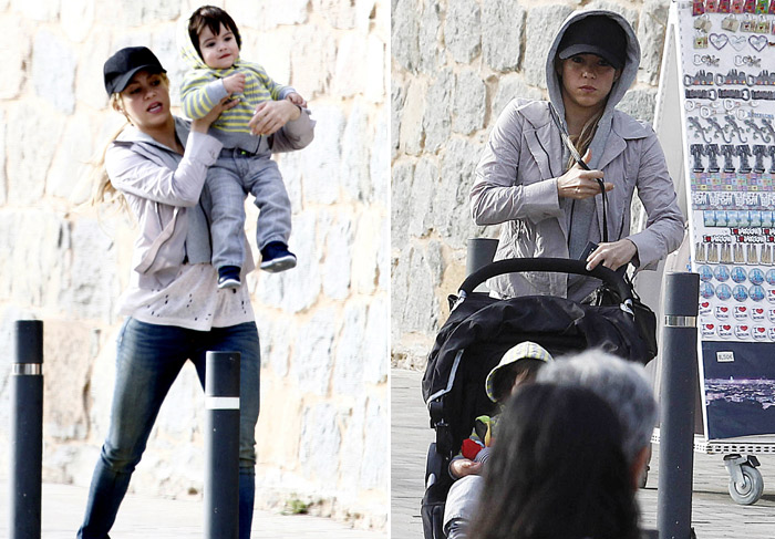 Shakira passeia com o filho Milan por Barcelona