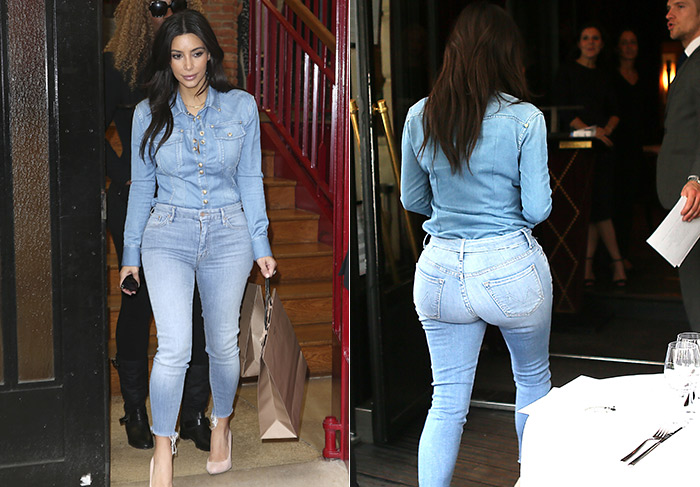 Bumbum de Kim Kardashian chama a atenção durante passeio