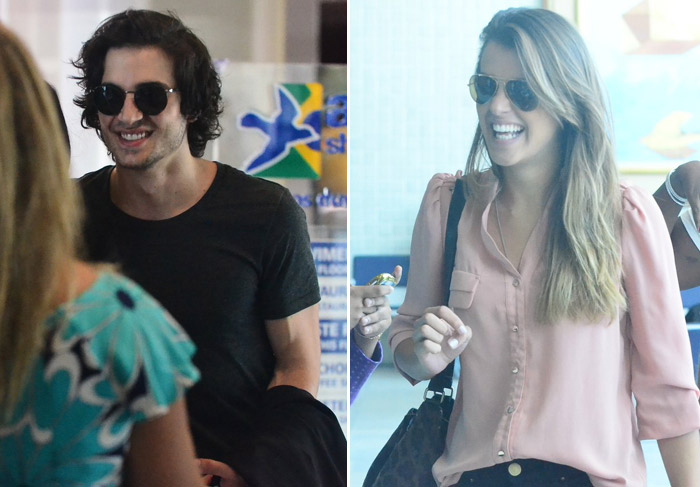 Ex-BBB Ângela e Fiuk embarcam em aeroporto do Rio de Janeiro