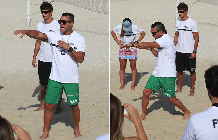 Vitor Belfort treina na areia