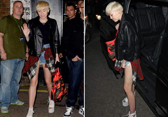 Miley Cyrus circula de shortinho por Londres