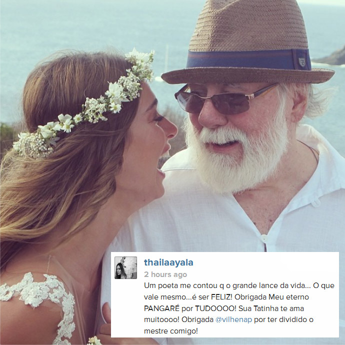Thaila Ayala homenageia pai de Paulinho Vilhena: “Obrigada por tudo”