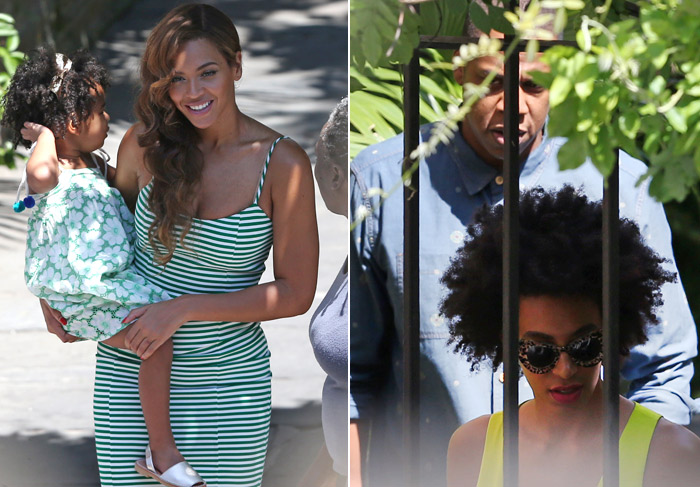 Beyoncé passeia com a filha Blue Ivy e o marido Jay-Z, em Nova Orleans