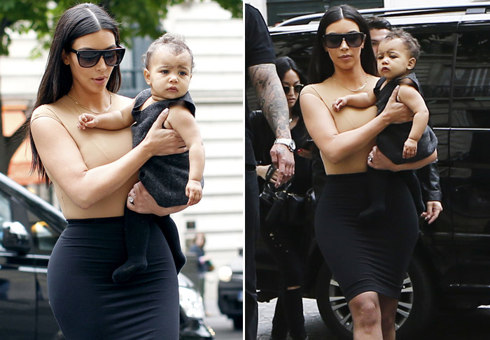 Preste a subir ao altar, Kim Kardashian passeia com a filha, North West, pelas ruas de Paris