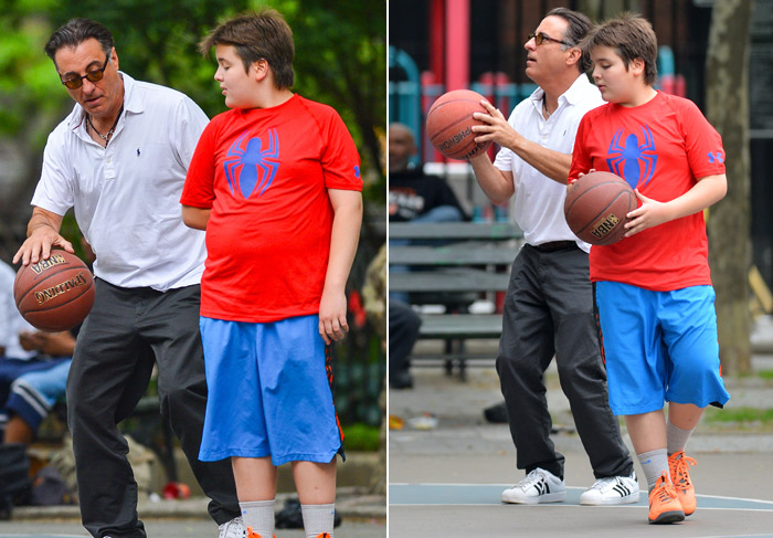 Coisa de menino: Andy García joga basquete com o filho Andres