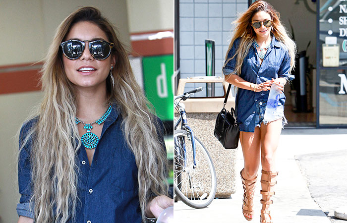 De shortinho, Vanessa Hudgens caminha por Los Angeles