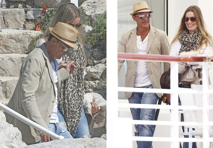Antonio Banderas passeia com mulher misteriosa em Cannes