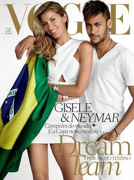 Vogue divulga capa de Junho com Gisele Bündchen e Neymar