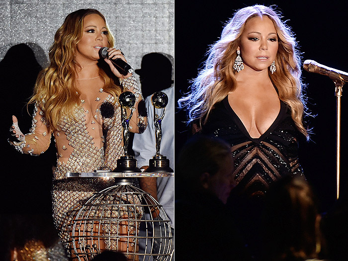 Mariah Carey usa roupas bem ousadas no World Music Awards