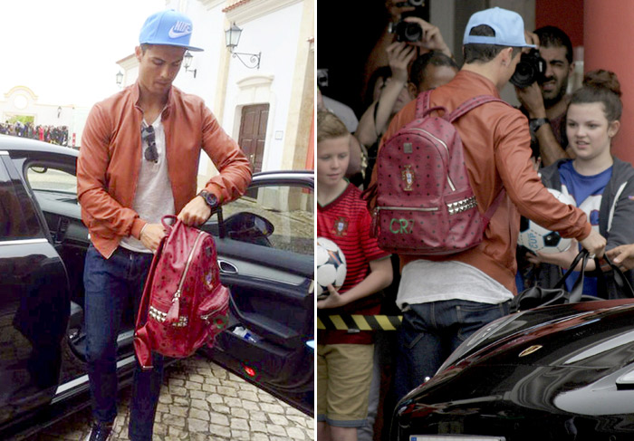 Estiloso, Cristiano Ronaldo atende fãs na porta de hotel em Portugal