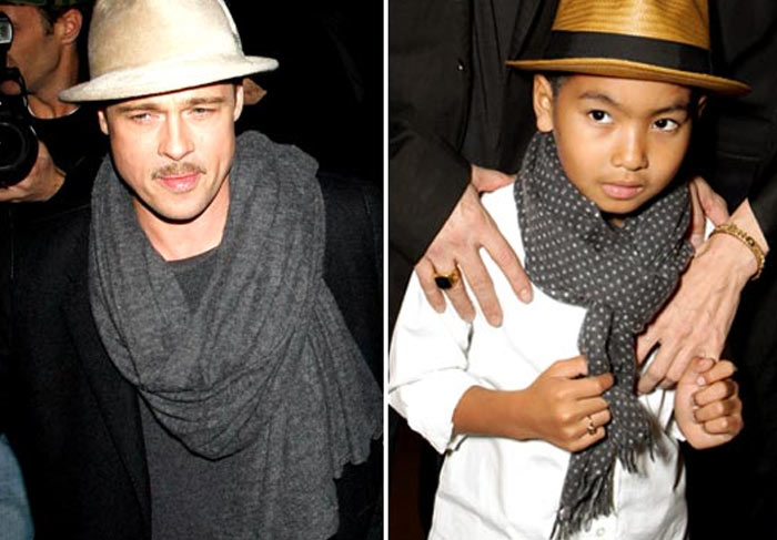 Brad Pitt ensinou o estilo para o filho Maddox