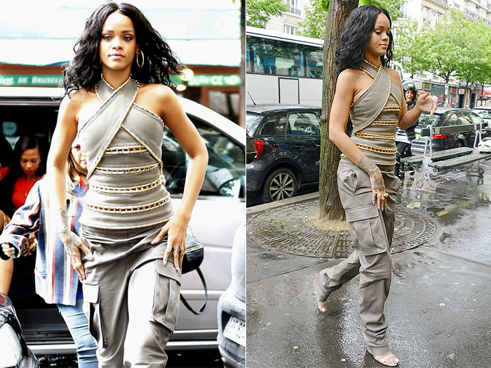 Rihanna vai a evento na França com look comportado