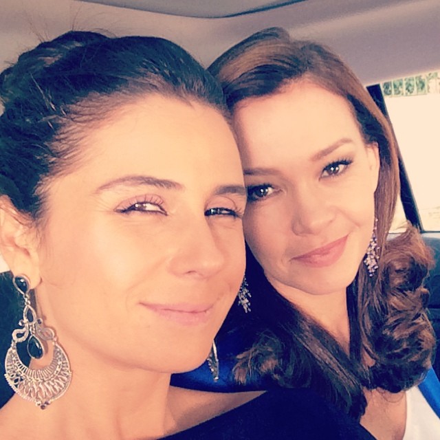 Selfie do dia: Giovanna Antonelli e Júlia Lemmertz levantam cedo para gravar Em Família