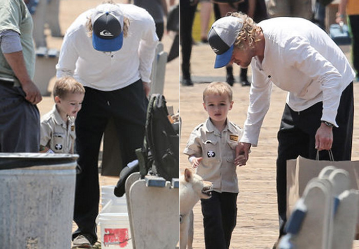 Filho de Owen Wilson esbanja fofura durante passeio com o pai