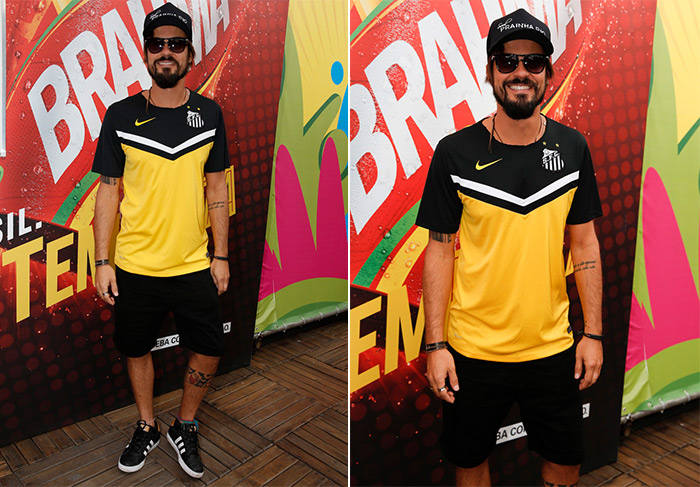 Rodrigo Hilbert e Paulo Vilhena vão ao Maracanã com o mesmo visual