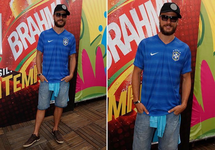 Rodrigo Hilbert e Paulo Vilhena vão ao Maracanã com o mesmo visual