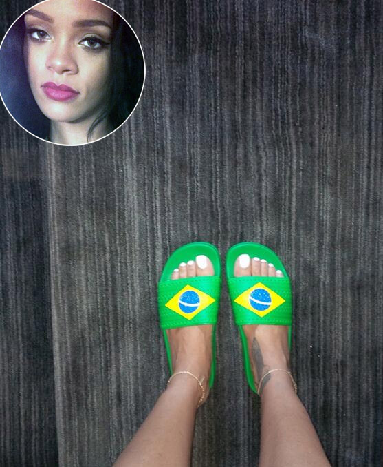 Rihanna torce pelo Brasil na Copa do Mundo