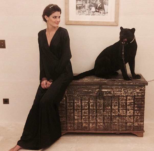 Isabelli Fontana posa ao lado de pantera negra: ‘Inesquecível’
