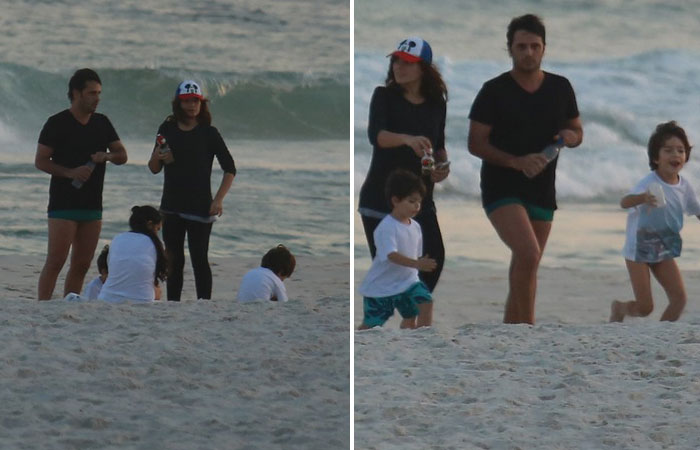 A Vanessa Giácomo curte dia de praia com os filhos