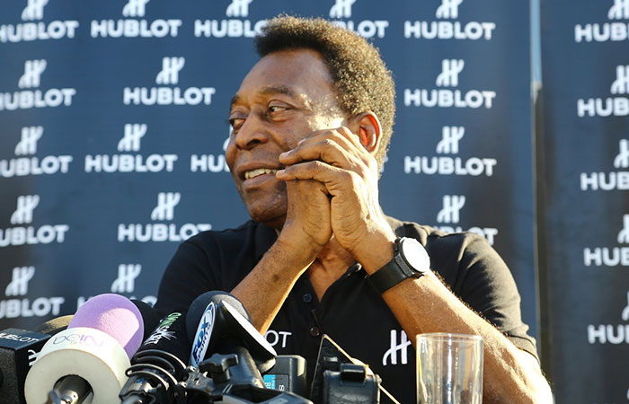 Pelé participa de coletiva de imprensa de marca de relógios no Rio