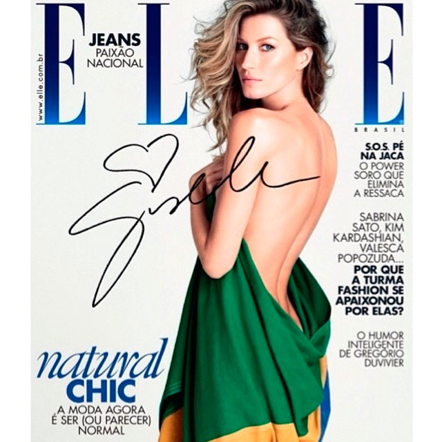  Gisele Bündchen estampa a capa de nova edição da Elle