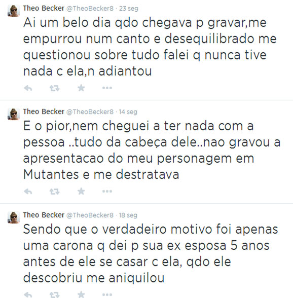 Após nascimento da filha, Theo Becker desabafa e dispara contra diretor