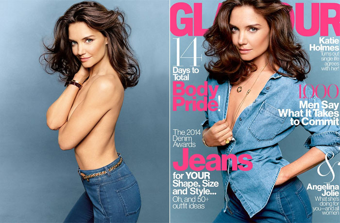 Katie Holmes posa de topless para a revista Glamour