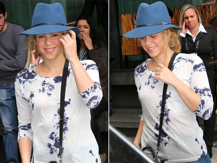 Shakira deixa hotel sorridente para cumprir agenda na cidade maravilhosa