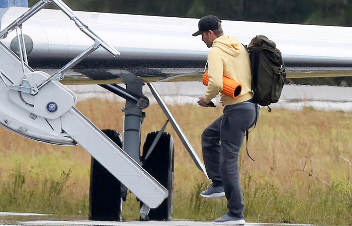 David Beckham decola de aeroporto no Rio a bordo de um jatinho