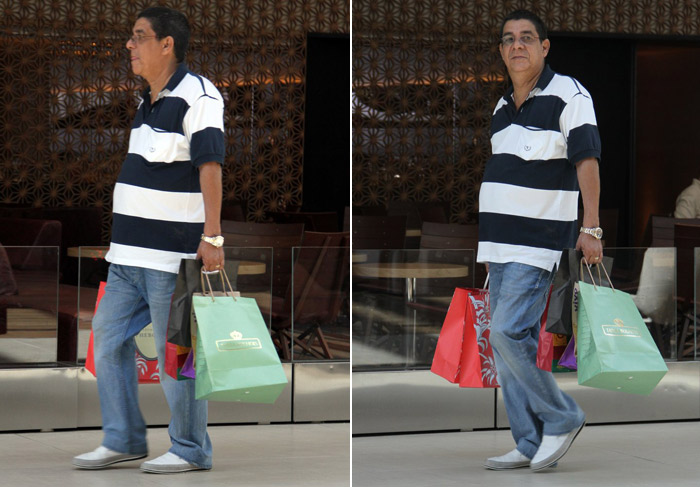 Zeca Pagodinho passeia em shopping carioca 