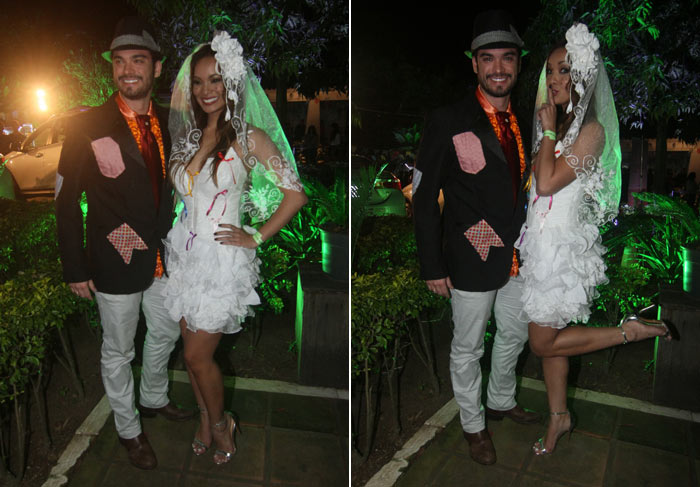 Carol Nakamura e Sidney Sampaio ‘se casam’ em arraial no Rio de Janeiro
