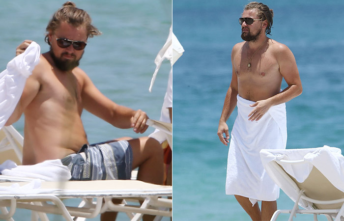 Gorduchinho, Leonardo DiCaprio é flagrado numa praia em Miami