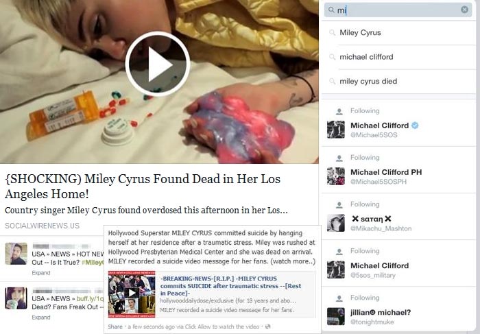 Miley Cyrus é vítima de boato de morte