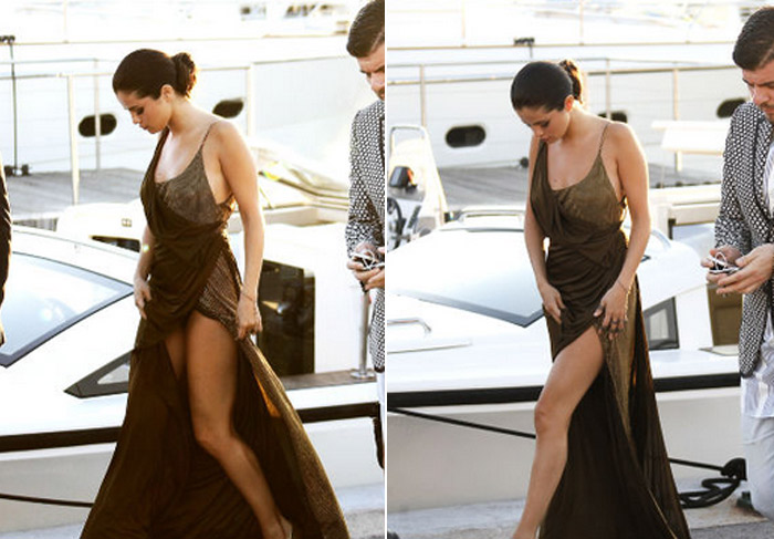  Selena Gomez quase mostra demais a caminho de uma festa em St. Tropez