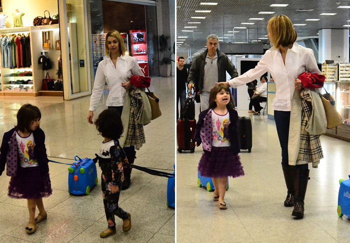De férias, Bianca Rinaldi viaja com as filhas