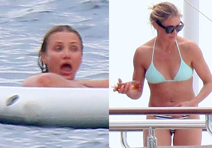 Cameron Diaz curte passeio de iate em Cannes, com o namorado