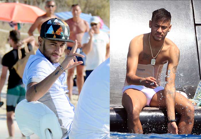 Neymar e Bruna Marquezine curtem o sol de Ibiza